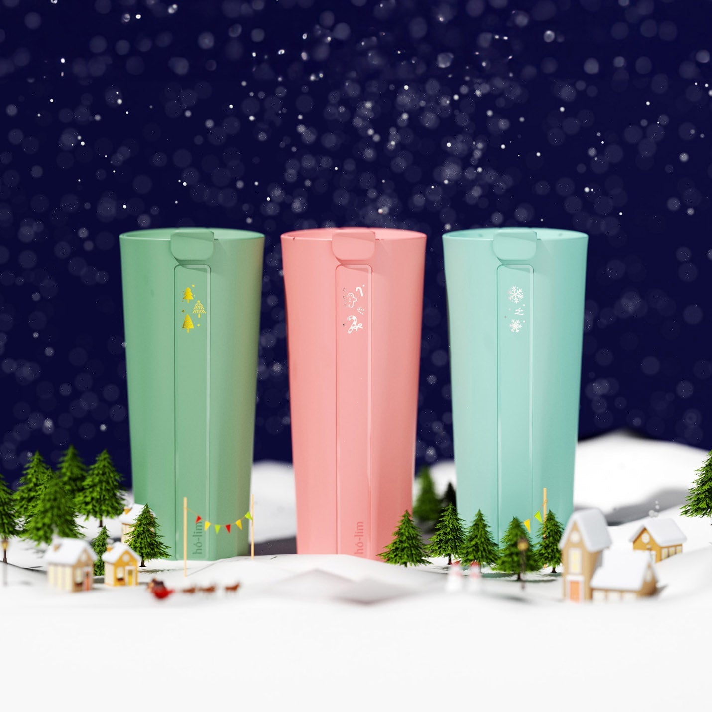 聖誕特別款 / 冬季雪花-嵐藍 ✦ hó-lim 飲料杯