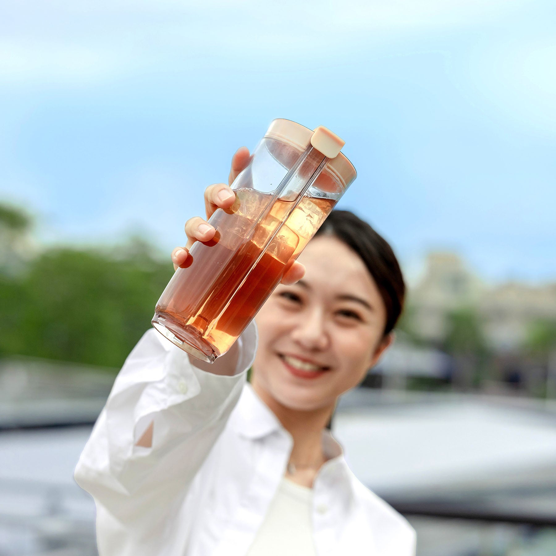 【 預購 】hó-lim Suí 免吸管透飲杯 / 杏棕