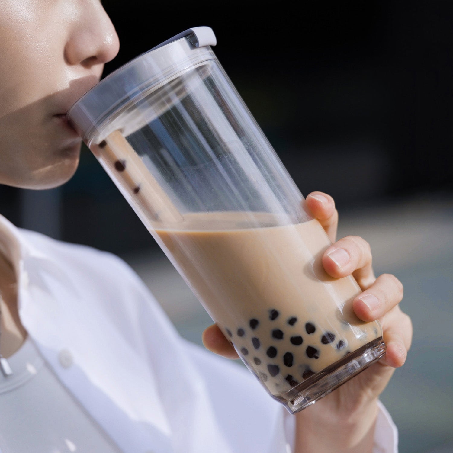 hó-lim Suí 免吸管透飲杯 霧灰 產品圖 喝珍奶 